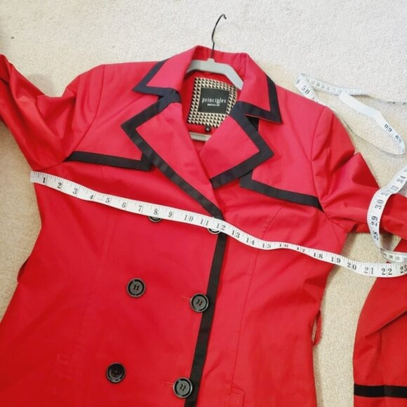 Vintage Principles Nylon Retro Two-Tone 60s Style Spring Trench Jacket 12 - Picture 4 of 6